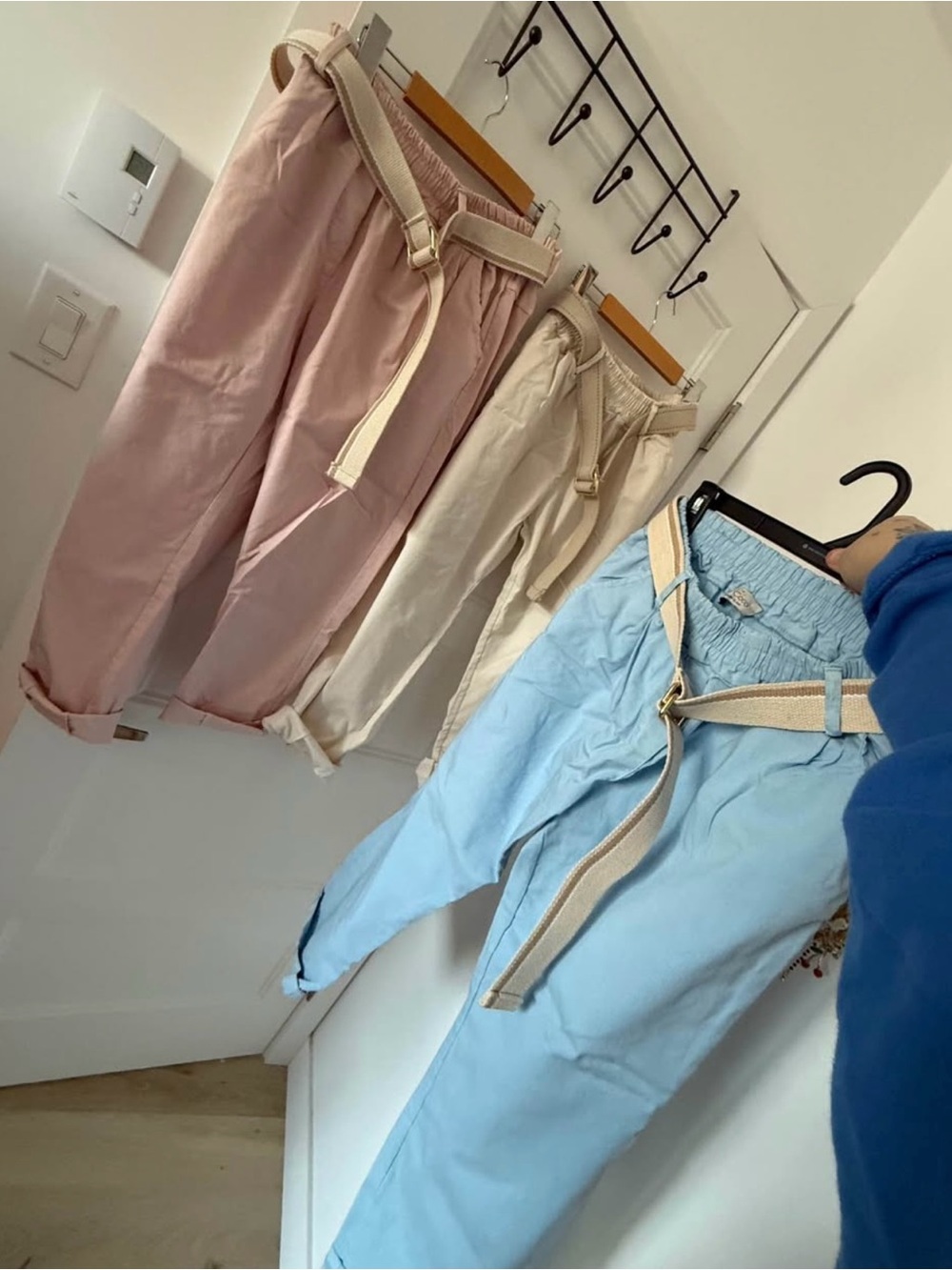 Casual Cotton Drawstring Pants - Blue, Pink, Cream, Set of 3, Magical One size
